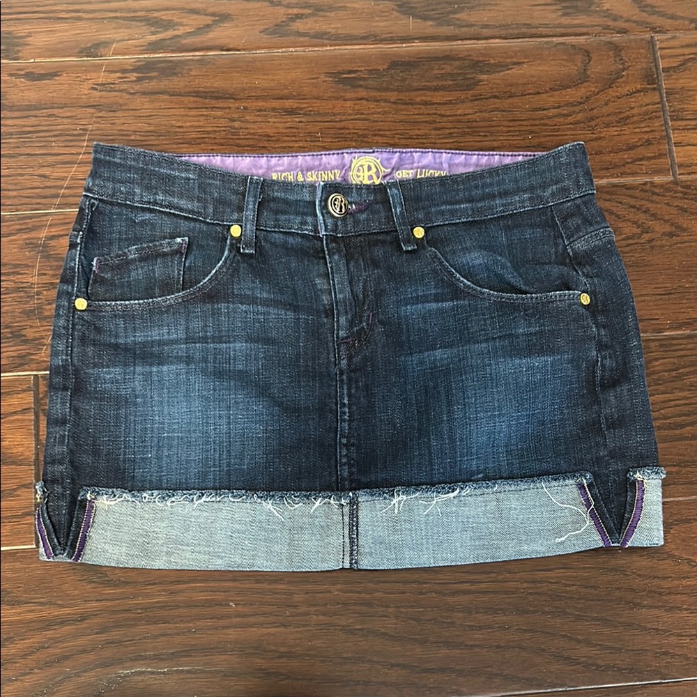 Denim Mini Skirt
Size 26 
By rich and skinny brand